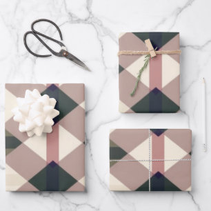 Feuille De Papier Cadeau Charmant Anglais Folk Plaid : Tradition Rustique