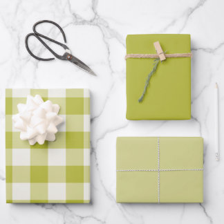 Feuille De Papier Cadeau Chartreuse Gingham