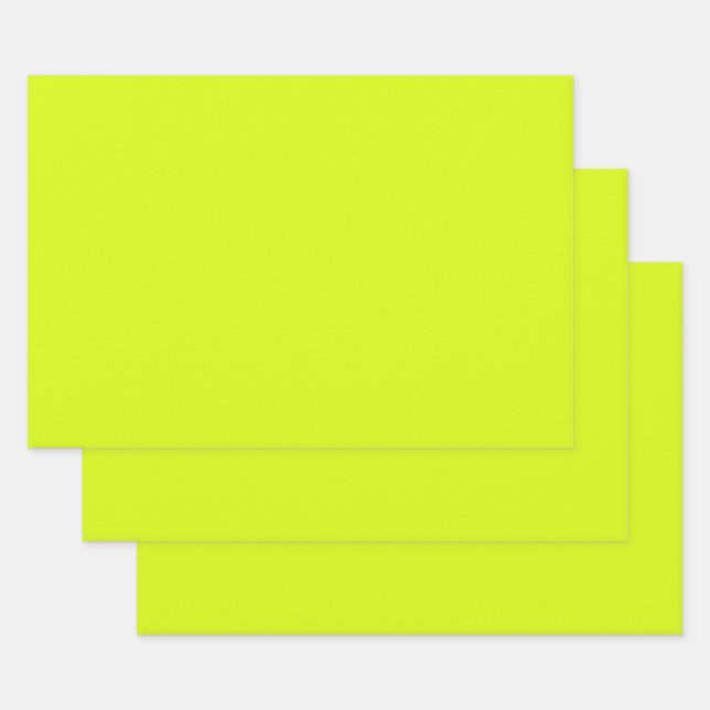 Feuille De Papier Cadeau  Chartreuse Jaune (couleur unie)  (Lot)