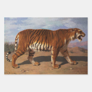Feuille De Papier Cadeau Chasse au tigre sauvage à ses proies (par Rosa Bon