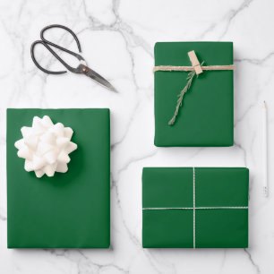 Feuille De Papier Cadeau Chasseur minimaliste vert uni élégant
