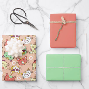 Feuille De Papier Cadeau Chat en Lunettes de soleil Motif