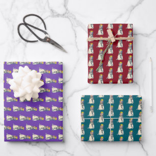 Feuille De Papier Cadeau Chat royal en couronne et robe Graphisme Pop Art V