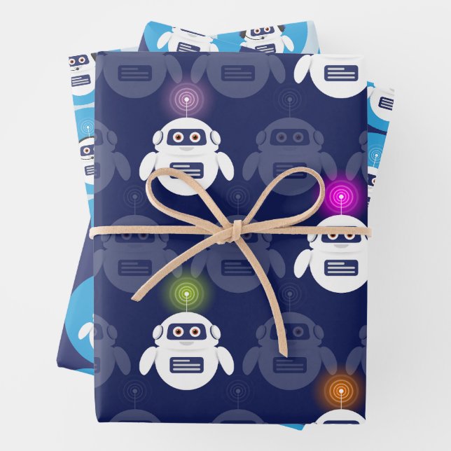 Feuille De Papier Cadeau Chatbot - Robot with headphones and microphone for (En situation)