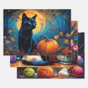 Feuille De Papier Cadeau Chatons colorés