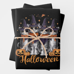 Feuille De Papier Cadeau Chats d'Halloween cool Cadeau pour fille Cadeau po