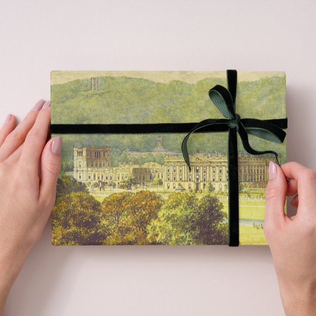 Feuille De Papier Cadeau Chatsworth Derbyshire Jane Austen Darcy Pemberly (Créateur téléchargé)