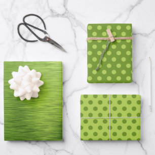 Feuille De Papier Cadeau Chaux métallique Vert huile Pois Noël
