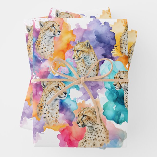 Feuille De Papier Cadeau Cheetah Wrapping Paper (En situation)