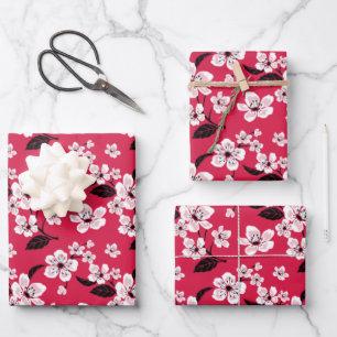 FEUILLE DE PAPIER CADEAU CHERRY BLOSSOM - SAKURA (ROUGE)