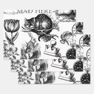 Feuille De Papier Cadeau cheshire cat classique alice dans l'art du pays de