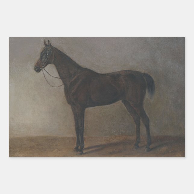 Feuille De Papier Cadeau Cheval de la baie de Gelding (par Albrecht Adam) (Devant)
