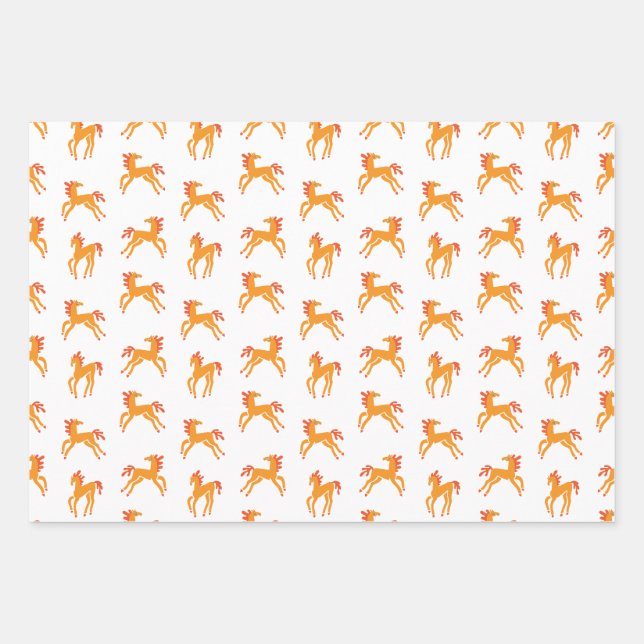 Feuille De Papier Cadeau Cheval mignon  (Devant)