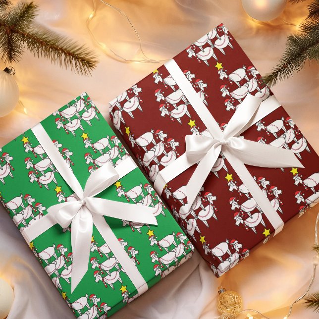 Feuille De Papier Cadeau Chèvres Père Noël empilées (Créateur téléchargé)