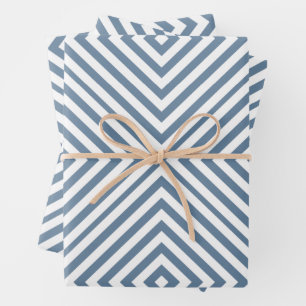 Feuille De Papier Cadeau Chevron de diamant gris français