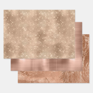 Feuille De Papier Cadeau Chic Champagne Gold Sparkle Glitz