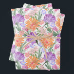Feuille De Papier Cadeau Chic coloré Floral<br><div class="desc">Fleurs chic orange,  rose et violet avec une élégante verdure,  ce papier d'emballage est parfait pour toute occasion de cadeaux - parfait pour les mariages,  douches nuptiales,  anniversaires et baby showers.</div>