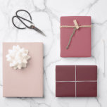 Feuille De Papier Cadeau Chic Dusty rose oignon Vin Solide Couleur Ensemble<br><div class="desc">Joli ensemble de trois feuilles de papier d'emballage dans une combinaison élégante de solides teintes rose poussiéreuse,  aubergine et vin.</div>