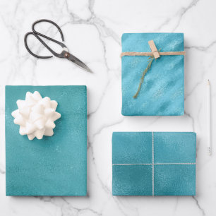 Feuille De Papier Cadeau Chic Glam Turquoise Aqua Blue