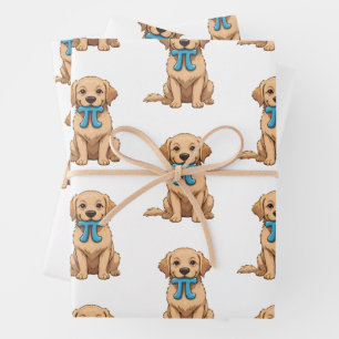 Feuille De Papier Cadeau Chien De Jour Pi Avec Symbole Pi   Cute Pi Day