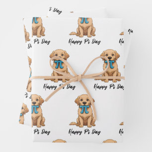 Feuille De Papier Cadeau Chien De Jour Pi Avec Symbole Pi   Joyeuse Journée
