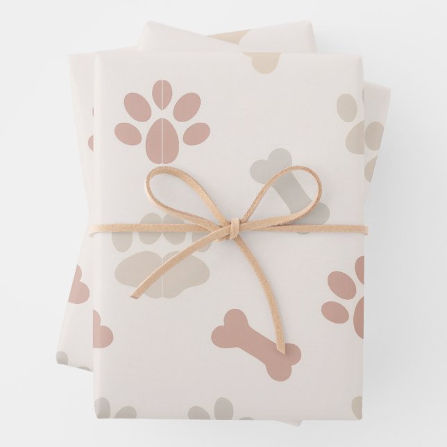 FEUILLE DE PAPIER CADEAU CHIEN DE LA MAIN (En situation)