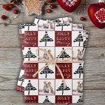 Feuille De Papier Cadeau Chien mignon Chien Chiot Pet Photo Red Christmas T<br><div class="desc">Joli Chien Chiot Pet Photo Rouge Arbre de Noël Enveloppement Feuilles de papier. Arbre de Noël noir abstrait moderne avec une étoile. Joyeux, Joyeux, Jolly. Le design a une photo personnalisée d'un chiot de chien - insérez votre chien préféré ou toute autre photo d'animal de compagnie dans le modèle et...</div>