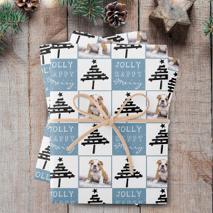 Feuille De Papier Cadeau Chien mignon Chiot Animal de compagnie Photo Bleu