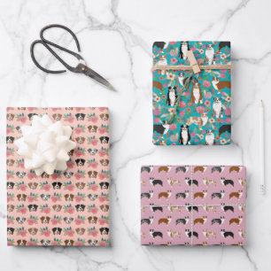 Feuille De Papier Cadeau Chiens bergers australiens