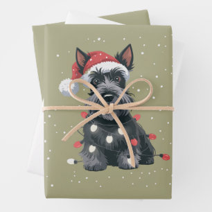 Feuille De Papier Cadeau Chiens Scottie Scottish Terrier Noël Chien Maman