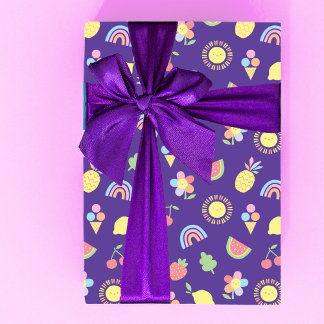 Feuille De Papier Cadeau Children's Birthday Wrapping Paper, Summer Fun