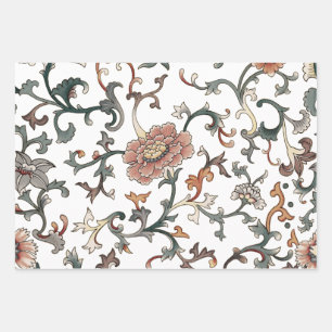 Feuille De Papier Cadeau Chinoiserie floral cousans motif