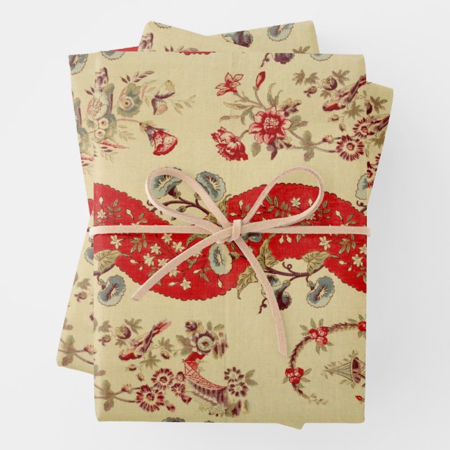 Feuille De Papier Cadeau Chinoiserie pour Noël (En situation)