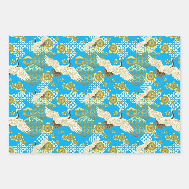Feuille De Papier Cadeau Chiyogami Yuzen Washi Style motif (Devant)