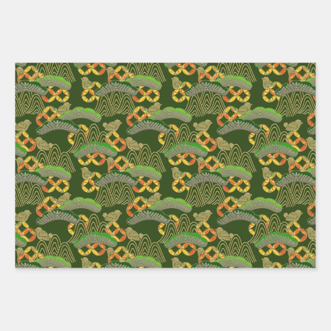 Feuille De Papier Cadeau Chiyogami Yuzen Washi Style motif (Devant)