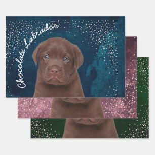 Feuille De Papier Cadeau Chocolat Labrador
