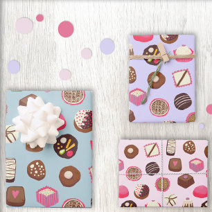 Feuille De Papier Cadeau Chocolats et bonbons