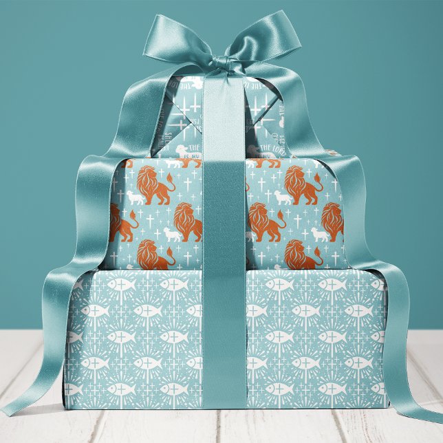 Feuille De Papier Cadeau Christian Boy Baby shower Religieux (Créateur téléchargé)