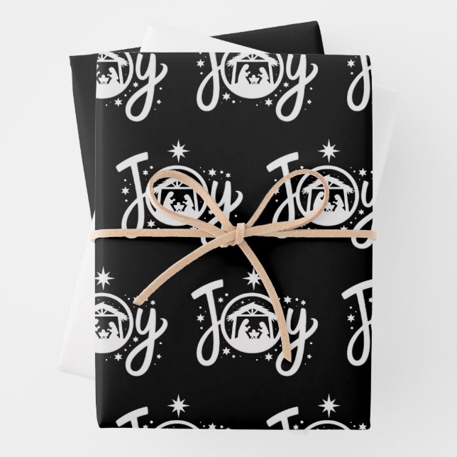 Feuille De Papier Cadeau Christian Christmas Joy Jesus Nativity Scene Faith (En situation)
