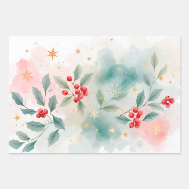 Feuille De Papier Cadeau Christmas berries (Devant)