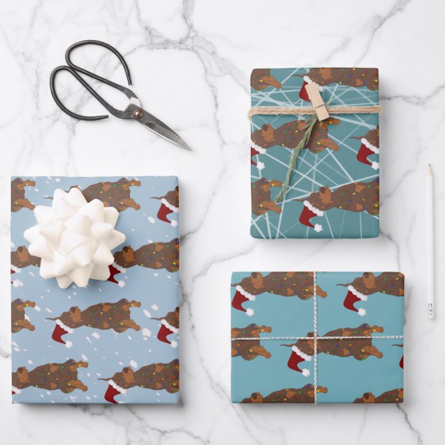 Feuille De Papier Cadeau Christmas Doberman Pinscher (Recto)