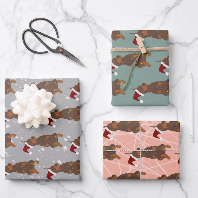 Feuille De Papier Cadeau Christmas Doberman Pinscher (Recto)