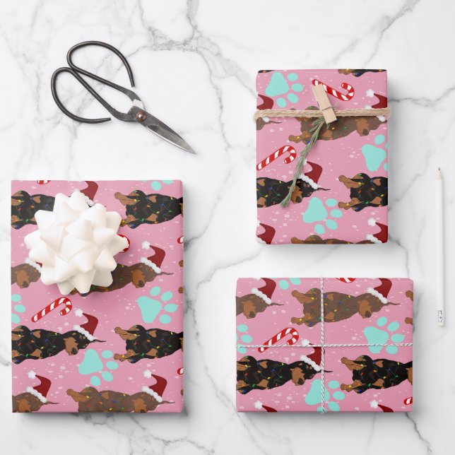 Feuille De Papier Cadeau Christmas Doberman Pinscher (Recto)