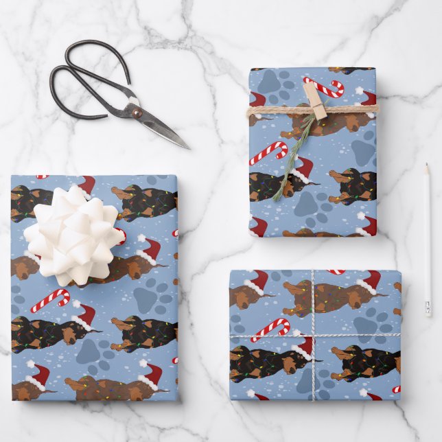 Feuille De Papier Cadeau Christmas Doberman Pinscher (Recto)