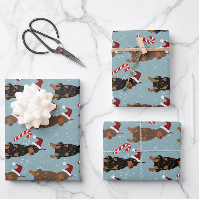 Feuille De Papier Cadeau Christmas Doberman Pinscher (Recto)