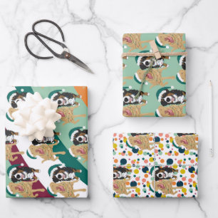 Feuille De Papier Cadeau Christmas Dudley Labrador et Bernese Mountain Dog