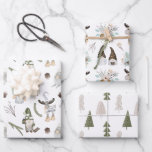 Feuille De Papier Cadeau Christmas Gnomes<br><div class="desc">Ce joli ensemble de papier d'emballage gnome Noël paraîtra parfait sous votre arbre. Les motifs comprennent de mignons gnomes,  rennes et arbres.</div>