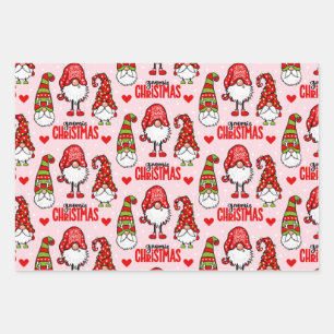 Feuille De Papier Cadeau Christmas Gnomes