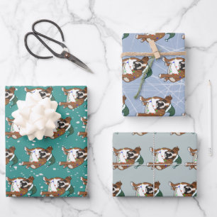 Feuille De Papier Cadeau Christmas Holiday English Bulldog