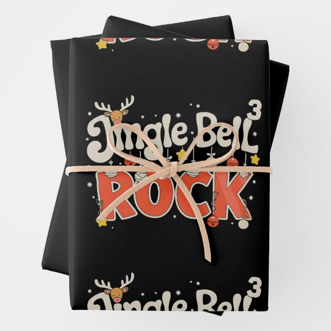 Feuille De Papier Cadeau Christmas Jingle Bells 3 Math Rock Xmas Holiday (En situation)